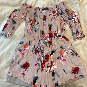 lavender floral romper